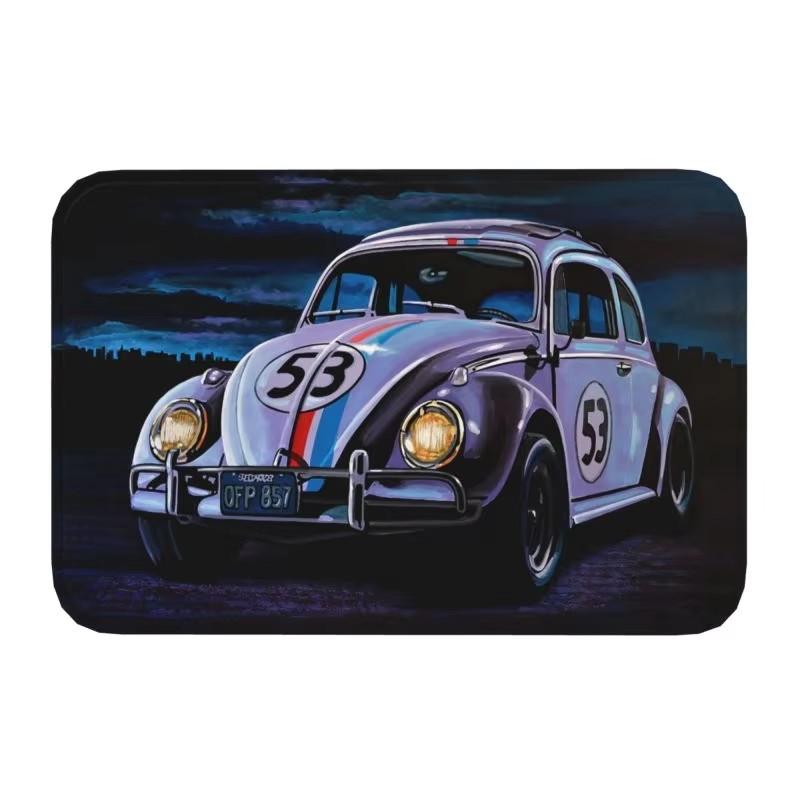 Classic Racing Car Herbie 53 Doormat Anti-Slip Entrance Kitchen Bathroom Door Floor Mats Garden Rug Carpet Footpad