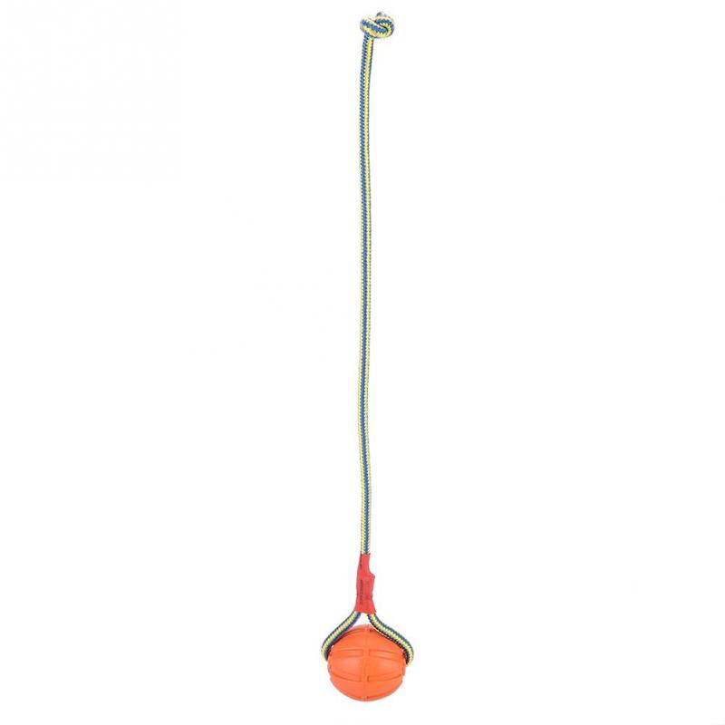 6cm Portable EVA Pet Dog Training Bite Resistant Interactive Chew Toys Ball with Carrier Rope