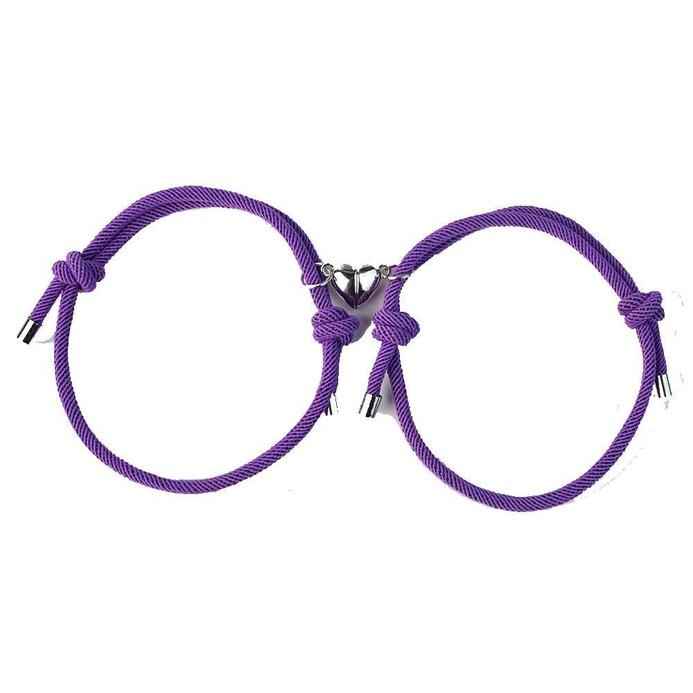 Love Couple Bracelet Handmade Fortune Bracelet Retro Magnetic Heart Bracelet  Couple