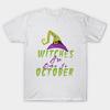 T Shirt Women Witches Are Born In October Halloween Hat Harajuku Print Kawaii Tshirt Summer Short Sleeve Female T-Shirt Top Tee