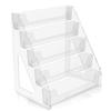 5 Tiers Greeting Card Display Stand Transparent Acrylic Sticker Holder Desktop Bookmark Brochure Magazines Journals Storage