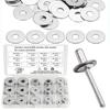 100PCS Stainless Steel Plain Washer Multi-sizes Baffle Washer Flat Washers Housework Supplies