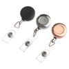 1pc Clip Anti-Lost Clip ID Name Card Metal Badge Holder Key Ring Lanyards Retractable