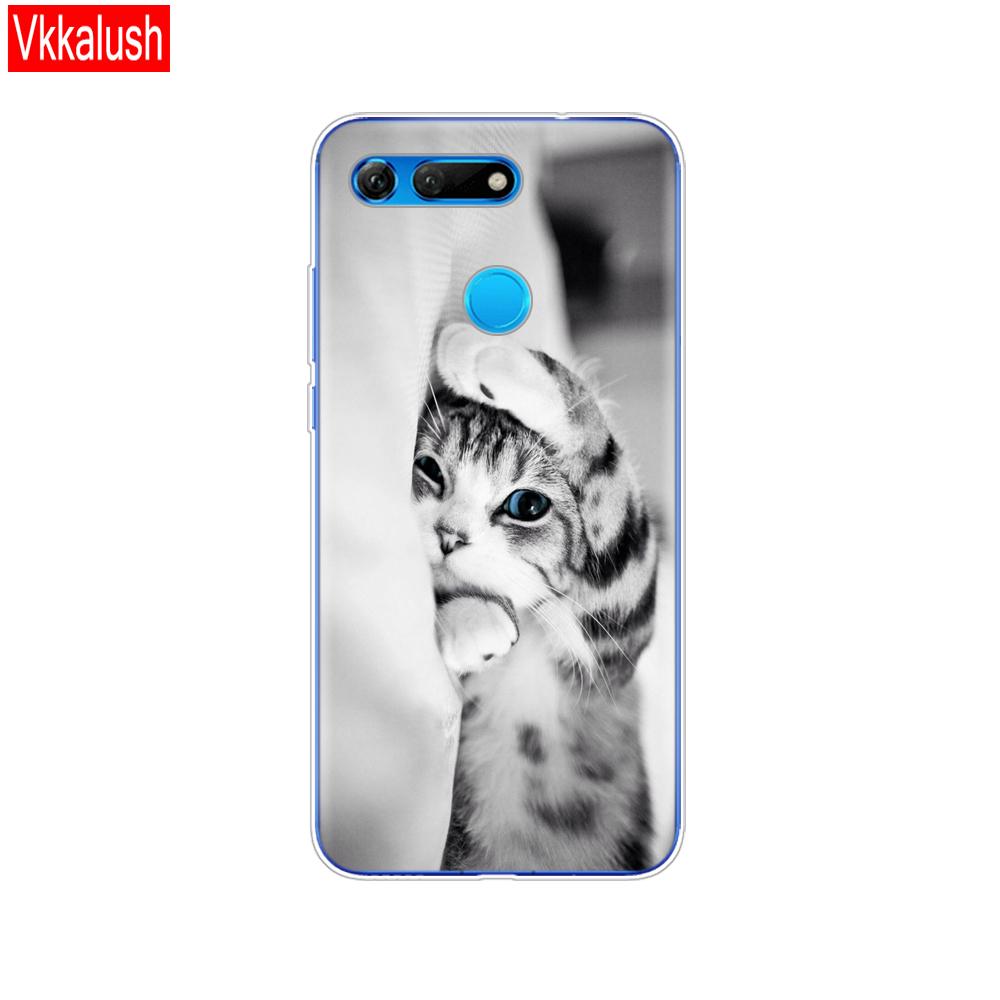 Силиконовый чехол для телефона для Huawei Honor View 20 V20, чехол из ТПУ, мягкий силиконовый чехол для Honor V20, чехол с милым животным узором