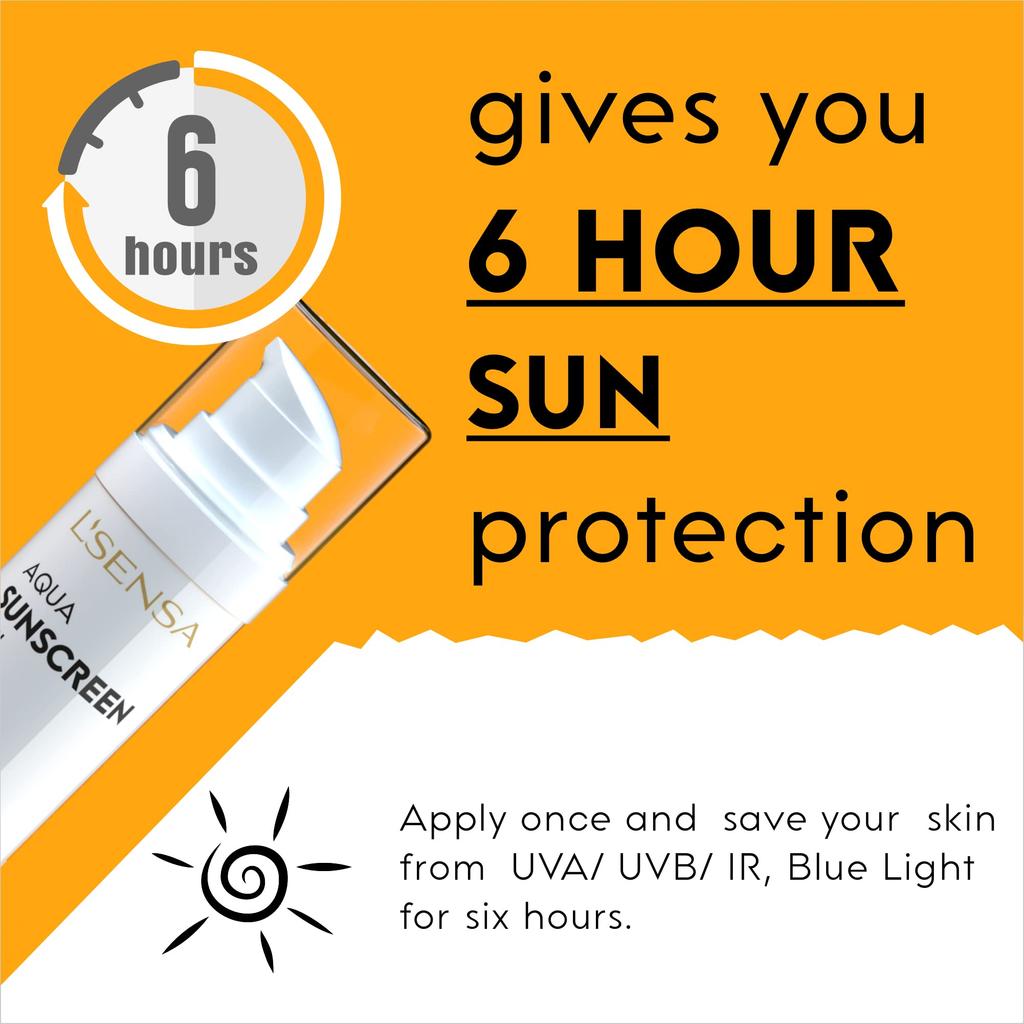 Солнцезащитный крем L'SENSA SPF 50 для жирной кожи, защита от загара, водостойкий, с 1% гиалуронового аква-геля, без оксибензона, для жирной, комбинированной и склонной к акне кожи