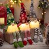 1/3pc Gnome Long Legged Dolls LED Light Xmas Elf Toy for Christmas Tree Door Wall Hanging Decor Holiday Pendant with Battery Box