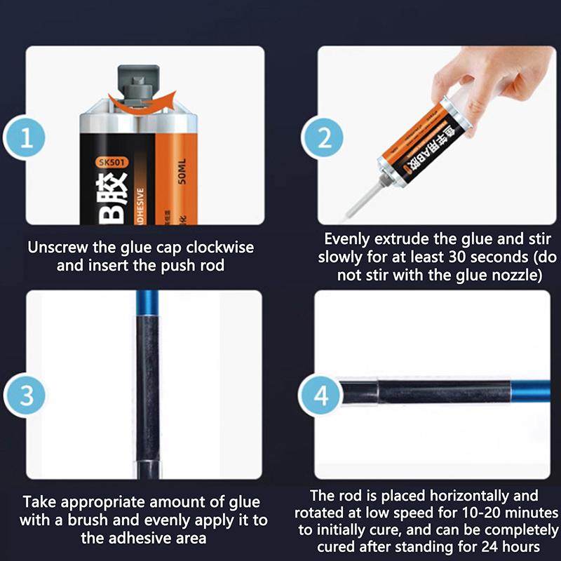 1 шт. Клей для удилища Эпоксидная смола для сборки Высокая адгезия 50 мл AB Прозрачный клей для удилищ Аксессуары Инструменты для рыбалки