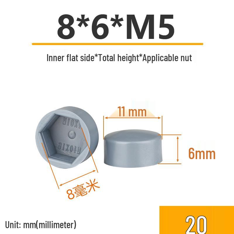 Hex Nut Protective Dust Cap for Flat Head Screws
