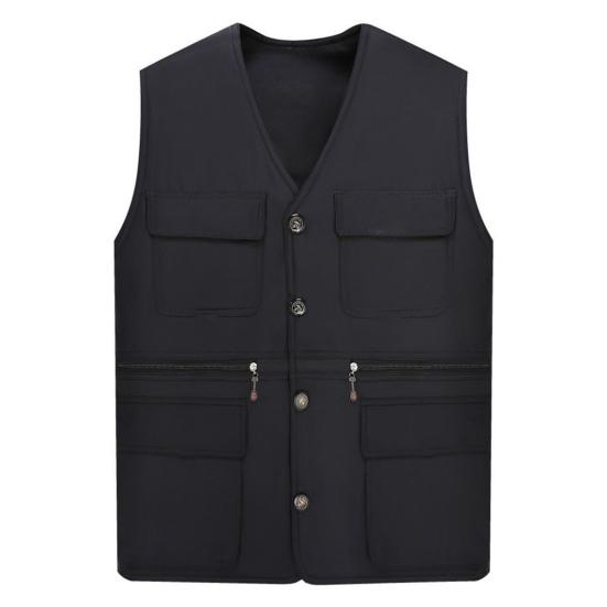 Мужской рабочий жилет, жилет с несколькими карманами, однотонная свободная уличная одежда, осенне-зимний комбинезон больших размеров, жилет, куртка для улицы