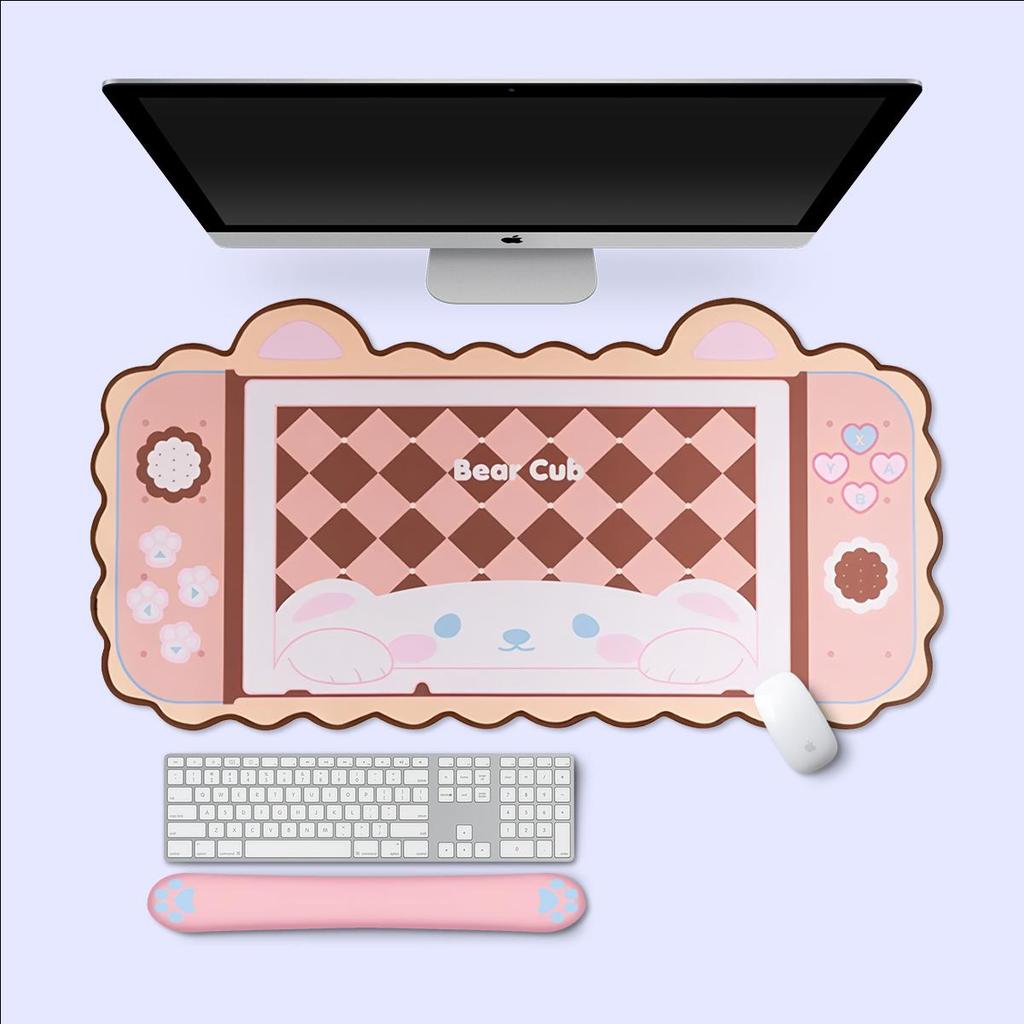 DATA FROG Большой коврик для мыши с милыми кошачьими ушками, компьютерная клавиатура, настольный коврик, большой геймерский коврик для мыши, розовый игровой коврик с героями мультфильмов для девочек, Kawaii, игровые аксессуары