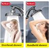 Ручная верхняя душевая лейка двойного назначения с усилением, колено, аксессуары для ванной комнаты, душевой набор, большой выход воды