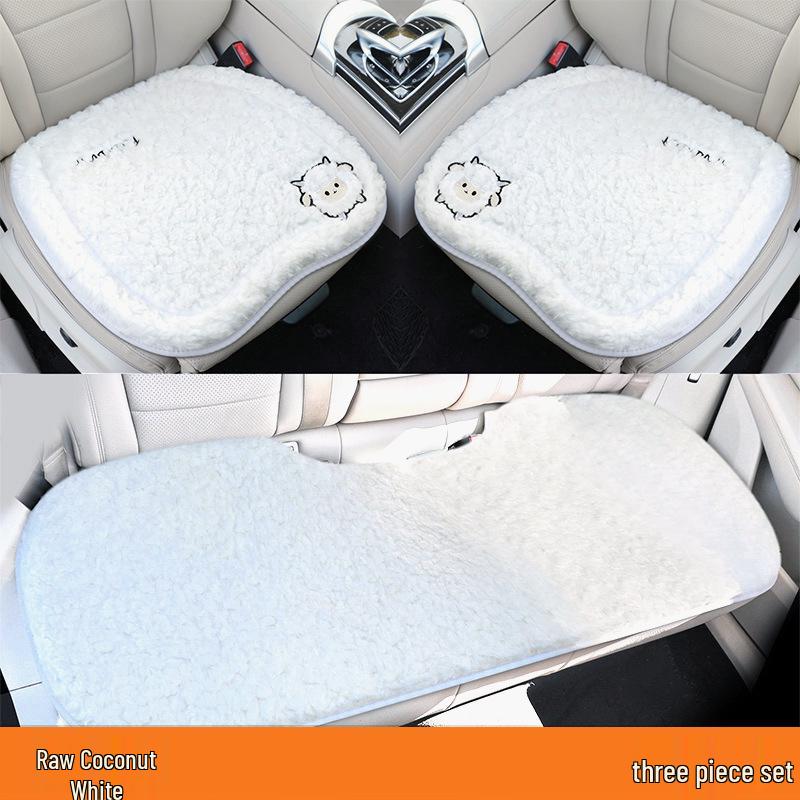 Женский милый мультяшный плюшевый зимний набор из 3 предметов для подушек автомобильных сидений для пятиместных автомобилей