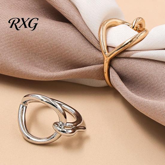 Decorative Scarf Buckle Irregular Ring, Elegant Knotted Heart Silk Clip, Versatile Shawl Oxidation Resistant Ring Wrap Fastener for Coat Collar Belt,