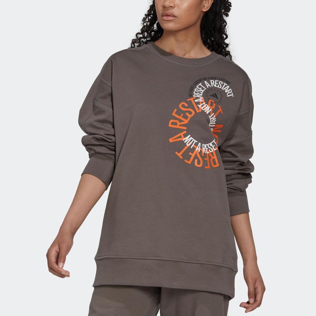 adidas Толстовка с длинными рукавами и круглым вырезом X Stella McCartney, женские топы, коричневый IB5889