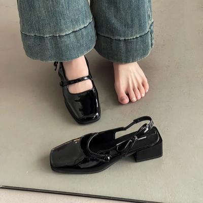 Французские нишевые серебряные босоножки Мэри Джейн с сумкой на голове, туфли-феи, летние новые туфли 2025 года, маленькие кожаные туфли, одинарные туфли, женская обувь