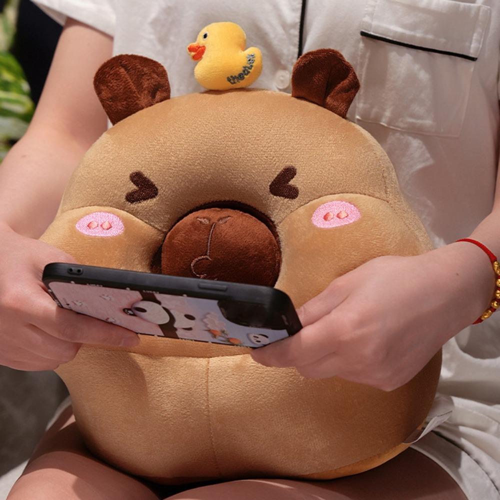 Face Down Capybara Table Rest Pillow Circular Capybara Plush Pillow Capybara Nap Pillow  School