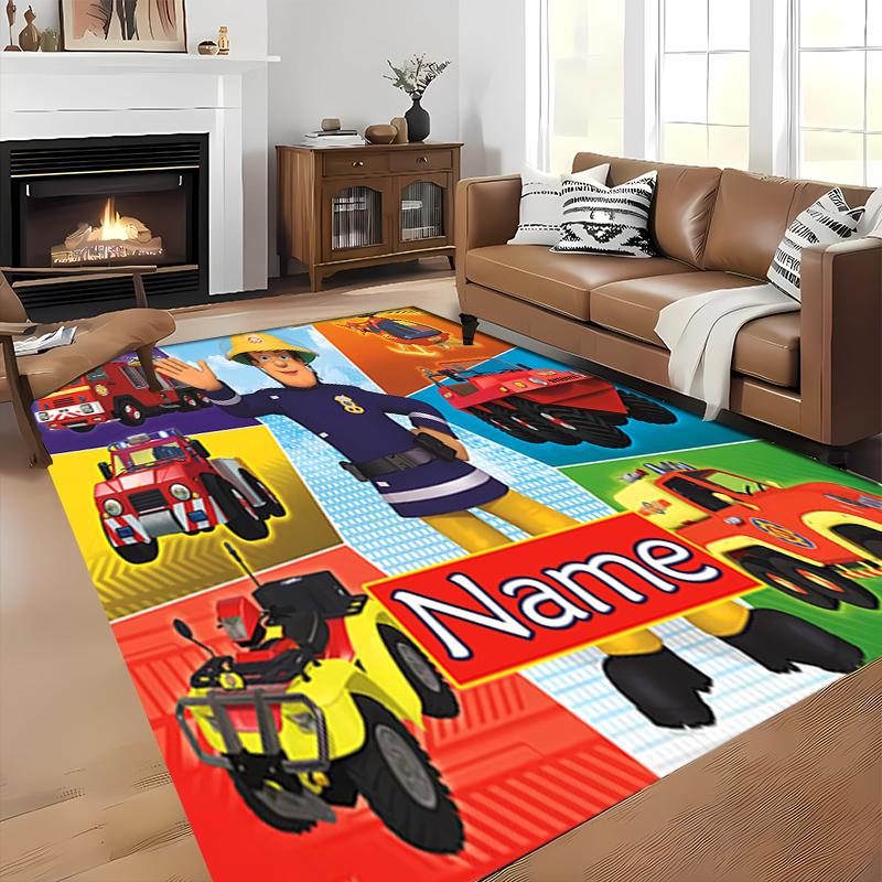 Custom personalization Fireman Sam Area Rug - Perfect For Kitchen, Bathroom,Laundry Room Decor Large Size Available,Gift All Seasons