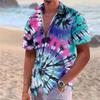 Гавайская рубашка для мужчин, мужские винтажные рубашки для боулинга на пуговицах, летняя пляжная рубашка с коротким рукавом