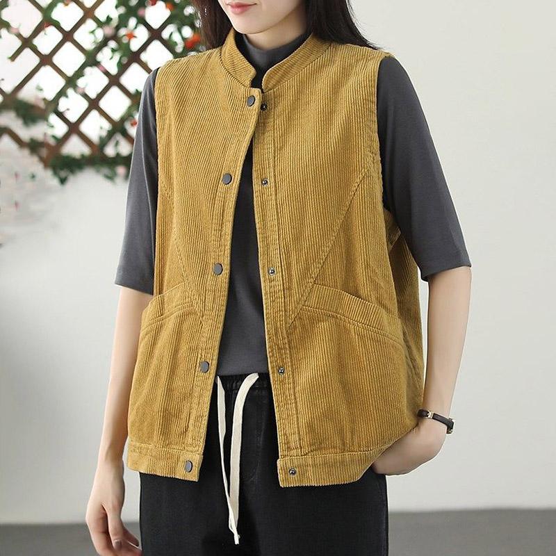 Vest for Women Cotton Sleeveless Linen Denim Vest Oversize Vintage Versatile Casual Buttons Vest