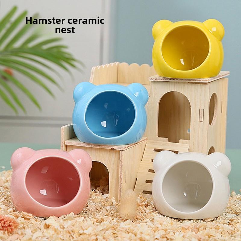 Охлаждающее керамическое убежище для хомяков: Летний приют и игровой домик