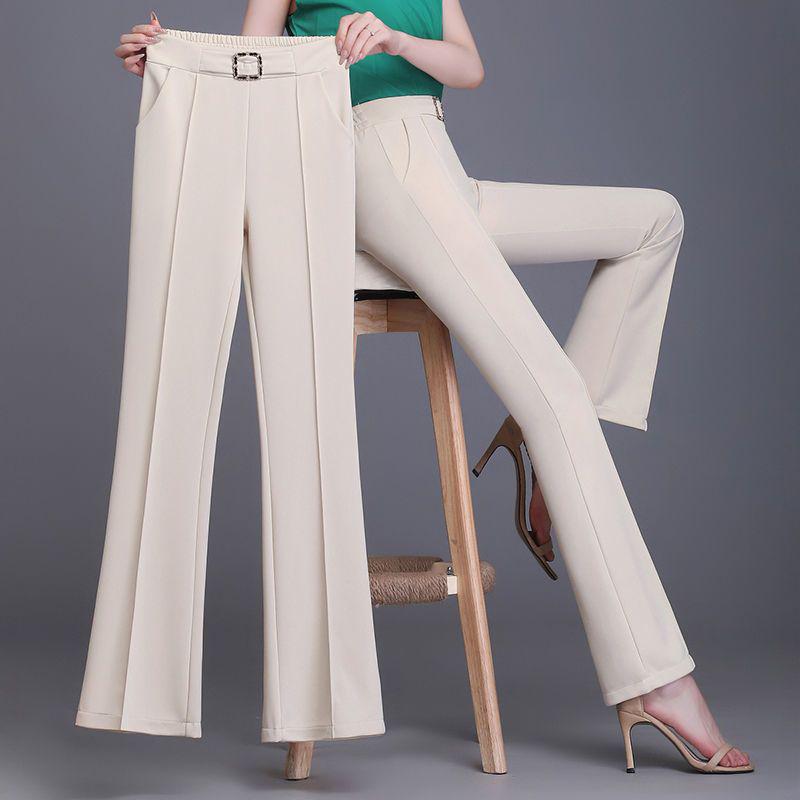 Autumn New Style Slim-fit High-waisted Wide-leg Suit Pants for Women – Stretchy, Comfortable, and Flattering