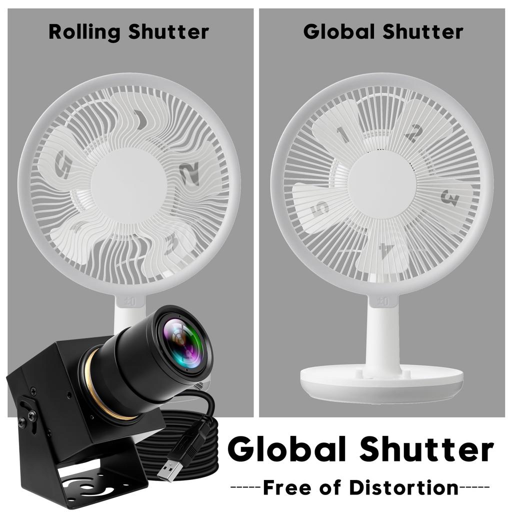 ELP 90fps Global Shutter USB Camera High Speed USB Camera 4x Manual Zoom with Varifocal Lens 1200P Goft Swing Camera Plug and Play for Laptop