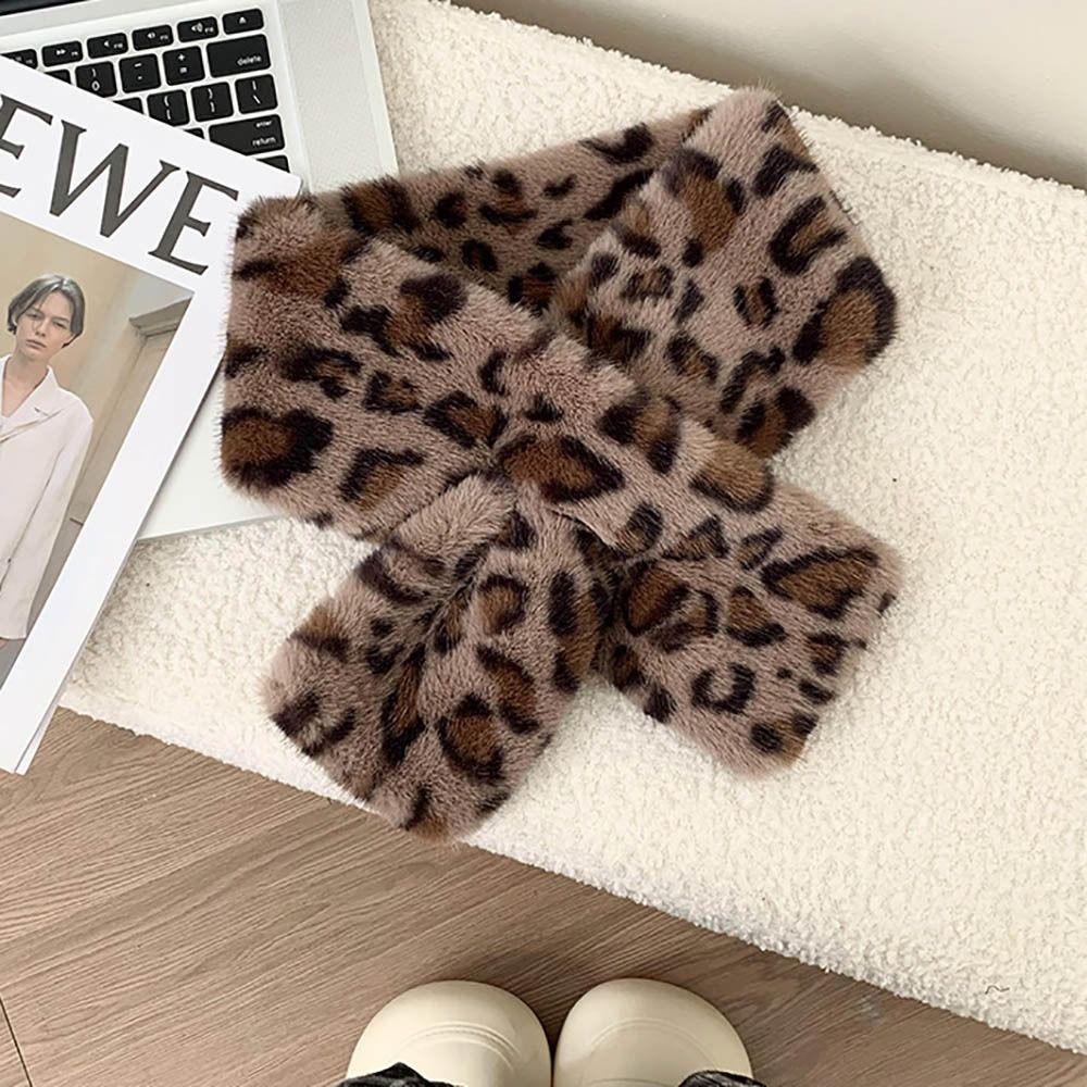 Утолщенный Теплый Плюшевый Шарф Шаль из Искусственного Меха Милый Шарф для Обертывания Шеи Зима