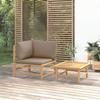VidaXL Garden Lounge Set 2 Pcs with Taupe Cushions Bamboo 362285