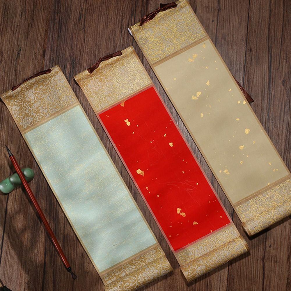 Самодельные подарки, позолоченный свиток из рисовой бумаги, каллиграфический монтажный свиток, буддисты