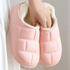 Women's Winter Heeled Cotton Slippers, Plush Outdoor Shoes, Men's Thick-Soled Soft Home Slippers