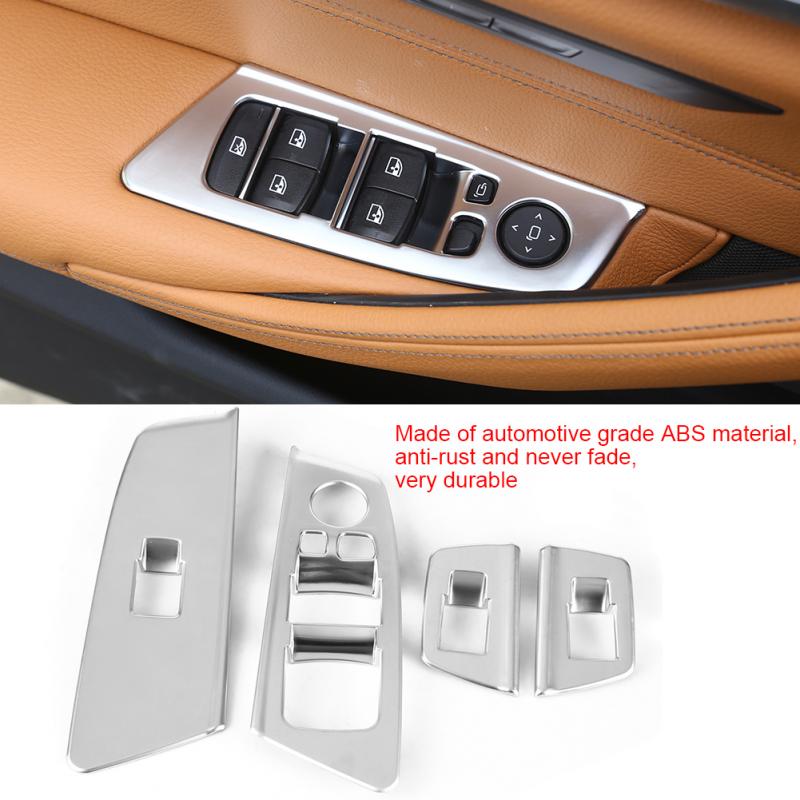 4pcs Car Auto Window Switch Lift Panel Button Frame Cover Trim Decoration for BMW 5 Series G30