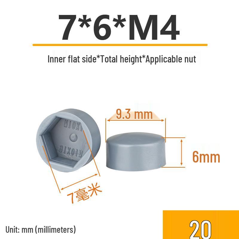 Hex Nut Protective Dust Cap for Flat Head Screws