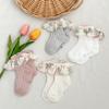 0-3Y Baby Girls Socks 75% Cotton Breathable Mesh Spring Summer Infant Toddler Lolita Lace Ruffle Floral Short Calf Pile Socks