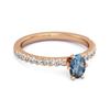 London Blue Topaz Blue Topaz Oval Solitaire Ring - 925 Sterling Silver Rose Gold Vermeil