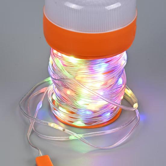 10 м Выдвижной уличный кемпинговый фонарь Перезаряжаемая через USB гирлянда Водонепроницаемый Компактный сказочный светильник Декорация Палаточный подвесной светодиодный фонарь