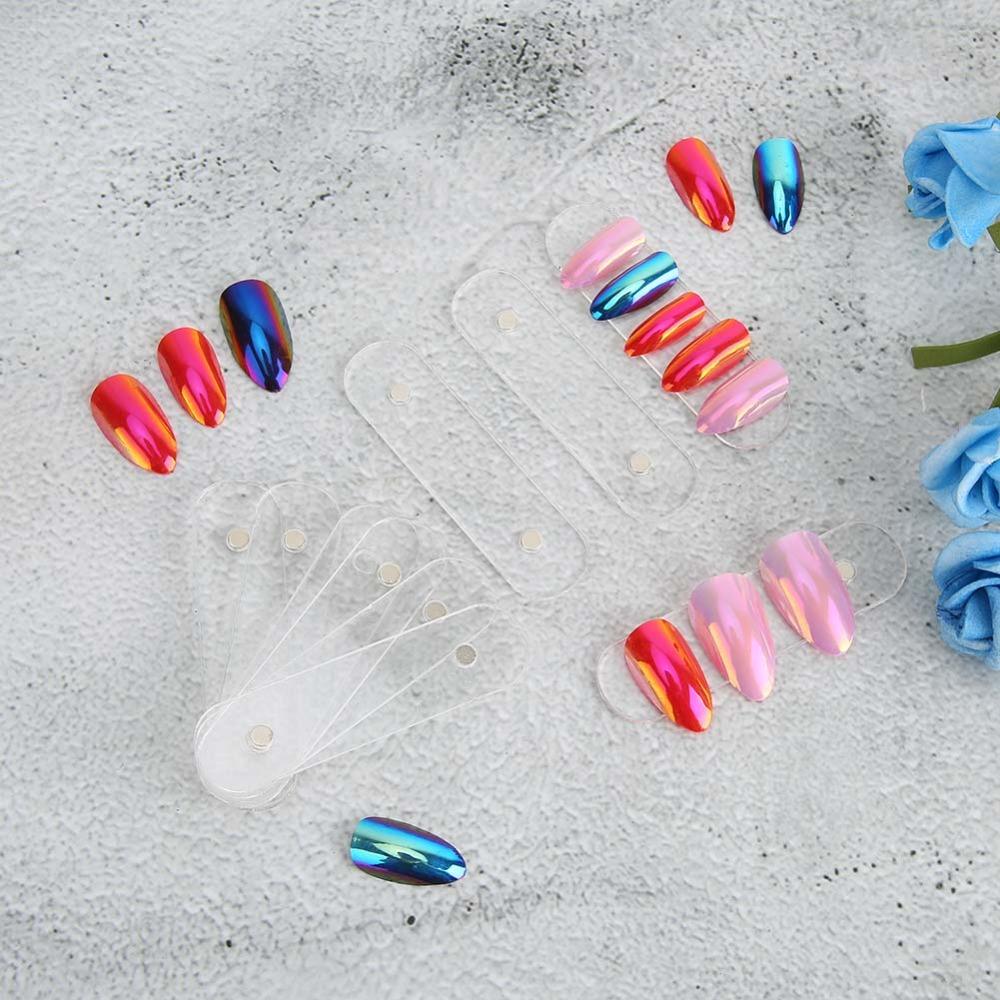 10PCS Magnetic Magnetic Nail Holder Acrylic Acrylic Strip Display Nail Color Chart Display
