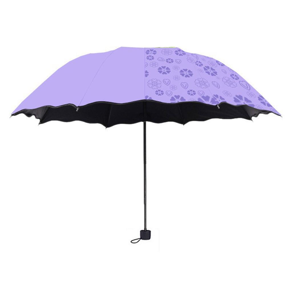 Portable Manual Folding Umbrella Flowering Umbrella In Water Black Coated Rainy Sun Umbrella 3 Folding Sun Protections