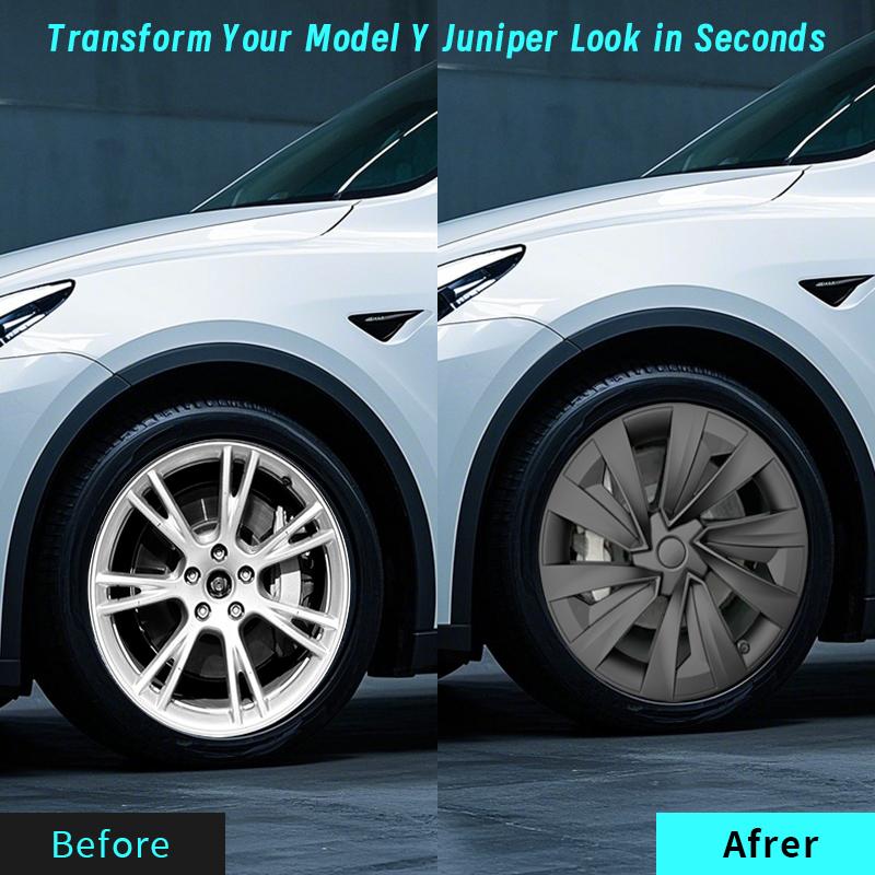 4PCS for New Model Y 2025-2026 Juniper 19in Turbine Style Hubcap Rim Cover Accessories Hub Cap Automobile Wheel Cap for Tesla