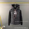 Men Women Warm Thick Cotton Knit Hooded Stand Collar Casual Jacket Slim Fit Winter Outwear