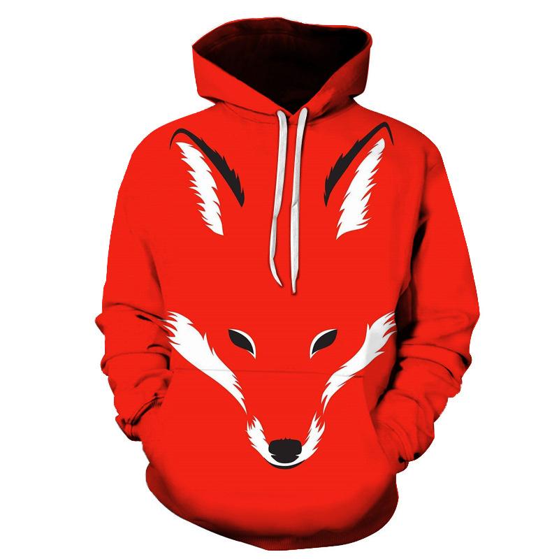 Женский и мужской пуловер с волком, верхняя одежда, 3D цифровая печать, толстовка с капюшоном для пар, толстовка с капюшоном и длинными рукавами в виде животных, свободные карманные повседневные пуловеры