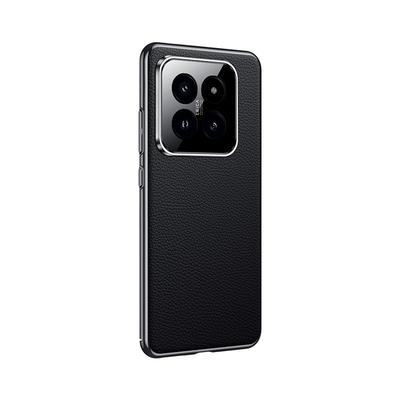 Подходит для Xiaomi 14ultra Чехол для мобильного телефона Гальванизированный Xiaomi14pro Деловой мужской Полностью закрывающий Противоударный Роскошный кожаный чехол
