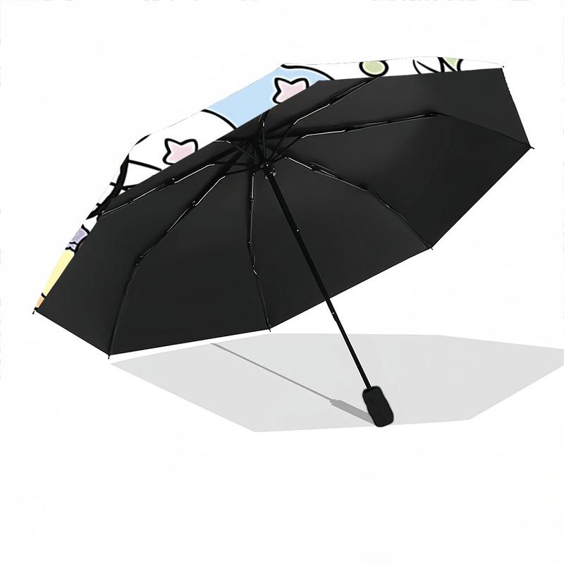 1pc Hello Kitty Mega Kawaii Automatic Folding Umbrella - Portable Tri-Fold Design with 8-Rib Iron Frame, Perfect for Fans, Travel, Everyday Use, and F