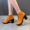 Fashion New Spring Winter Women Pumps Boots High Quality Lace-up Ladies Shoes PU High Heels Boots Fast Platform Boots 36-42
