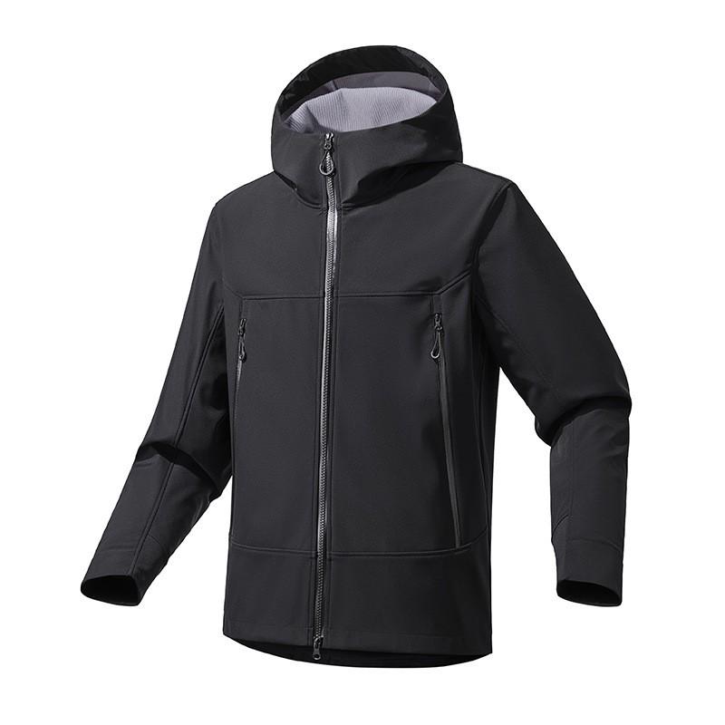 Унисекс Ветрозащитная Водонепроницаемая Softshell Куртка Зимняя для Пешего Туризма Бега Скалолазания Теплая с Флисовой Подкладкой с Капюшоном Верхняя Одежда 2618