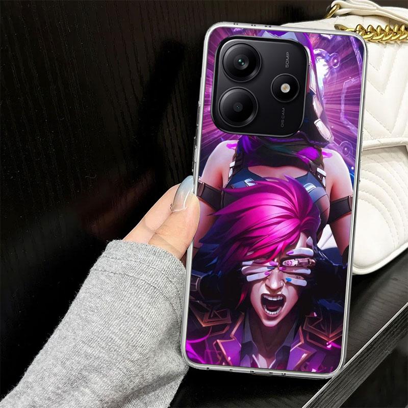 Чехол с принтом Аркейн Джинкс для телефона Xiaomi Redmi Note 14 13 12 11 Pro Plus Чехол 14S 12S 11S 11E 11T 10S 10 9S 9 Силиконовый Funda