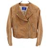 BLUE LABEL CRESTBRIDGE Suede Leather Riders Jacket 38 Beige Brown Women Used
