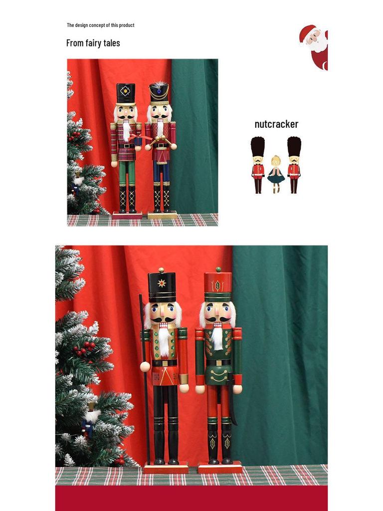 20-Inch Wooden Nutcracker Puppet for Christmas Home Decoration