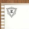 Printtoo Swirl Border Triangle E Alphabet Monogram Initial Self Inking Rubber Stamp R-40 Office
