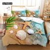 Bedding Set Fish Sea Turtle Duvet Cover Jellyfish Seashell Starfish Microfiber Marine Theme Quilt Cover Twin Full for Kid Adult