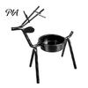Sturdy Weighted Base Candle Holder Deer Shape Holder, Metal Tealight Stand for Dining Table Wedding Centerpiece, Decorative Antler Ornament